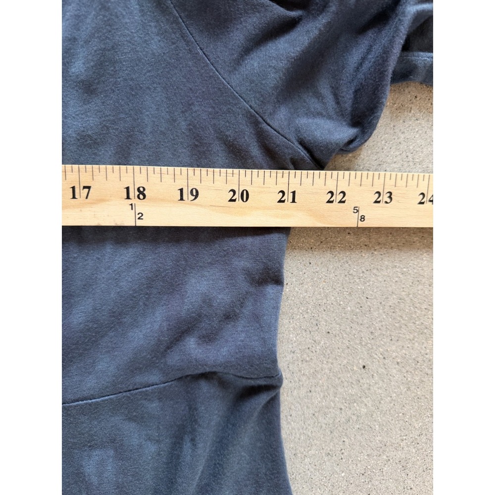 Soft Surroundings XL Hooded Cowl Neck Dress Blue Tie Dye Hem Boho Lounge USA - Picture 6 of 9